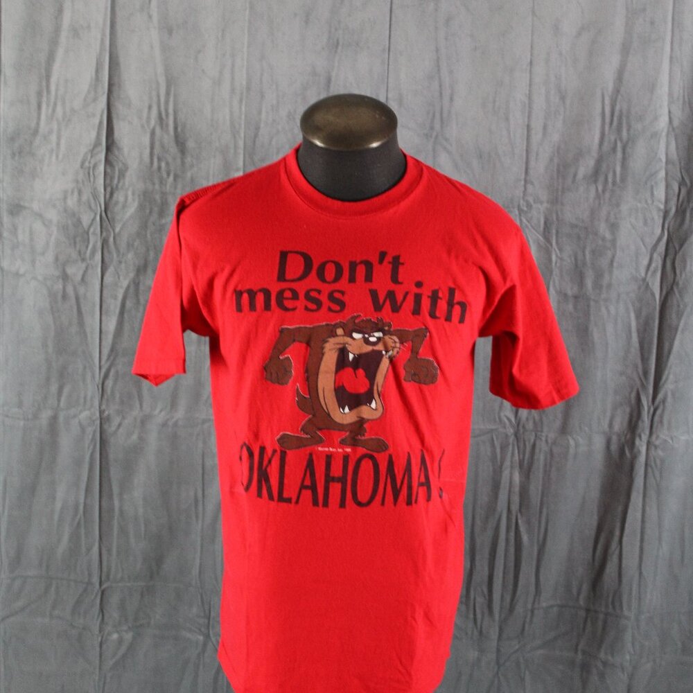 Oklahoma Sooners Shirt (VTG) - Taz Don't Mess with Oklahoma - Men's Large